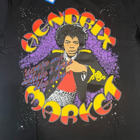 Chinatown MARKET X Jimi Hendrix Kiss The Sky Graphic Tee T-Shirt Black Large - Picture 3 of 4